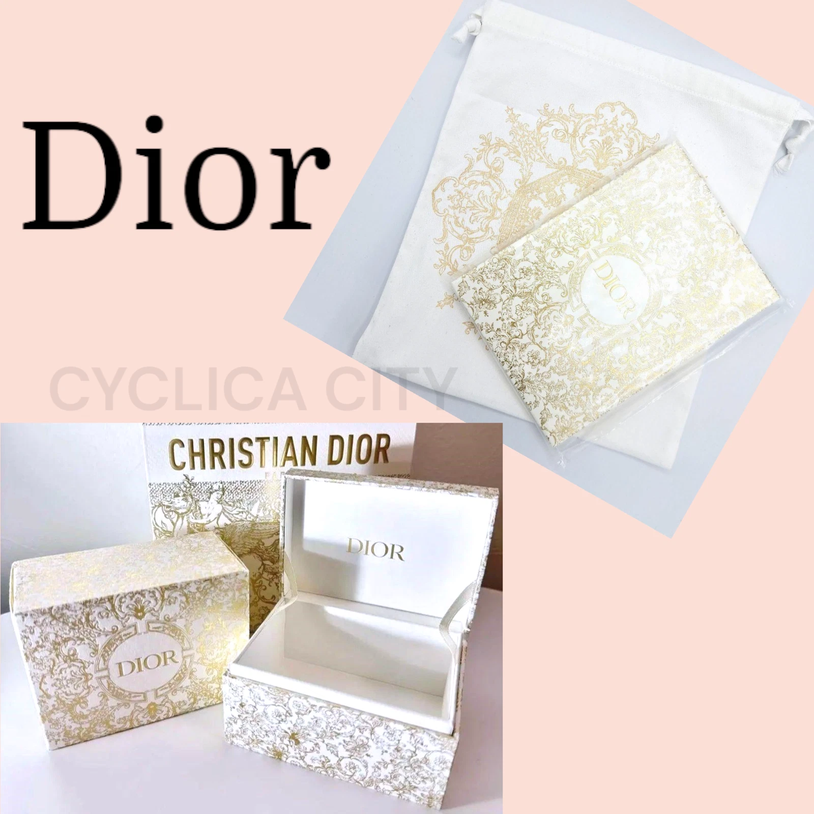 Dior Holiday Cadeau 2023 lot de boîte à bijoux, cahier, sac cordon de serrage NEUF cadeau VIP
