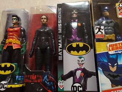 NIB BATMAN action Figure Lot ROBIN JOKER SELINA KYLE BATMAN 5 TOTAL 10/01