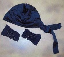 NWOT black Dance Spandex Skull Cap with fishnet mitts Hiphop Wolff Fording