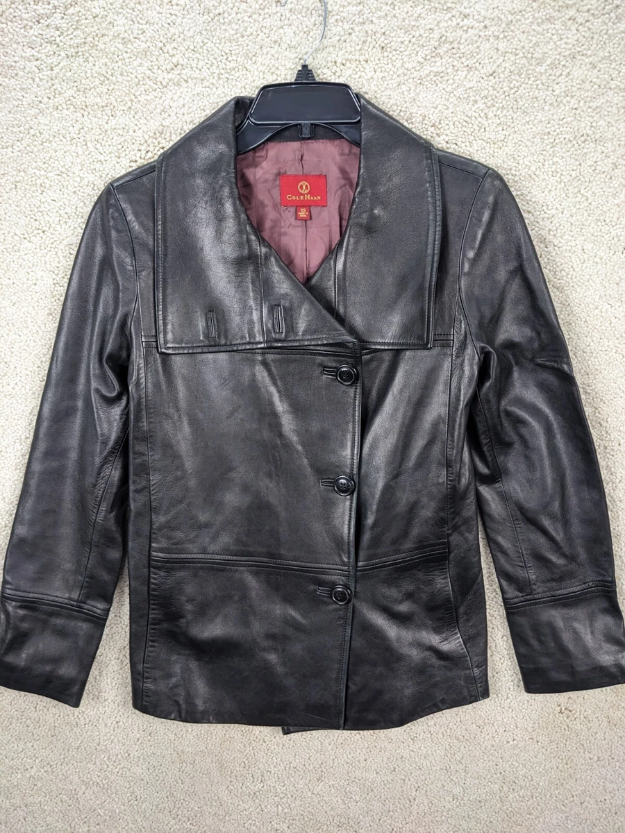 Cole haan lambskin leather hotsell jacket womens
