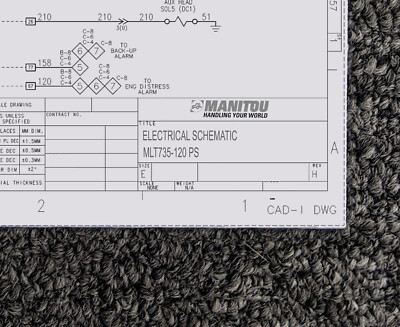 Manitou MLT735-120 PS Telehandler Electrical Wiring Diagram Schematic Manual