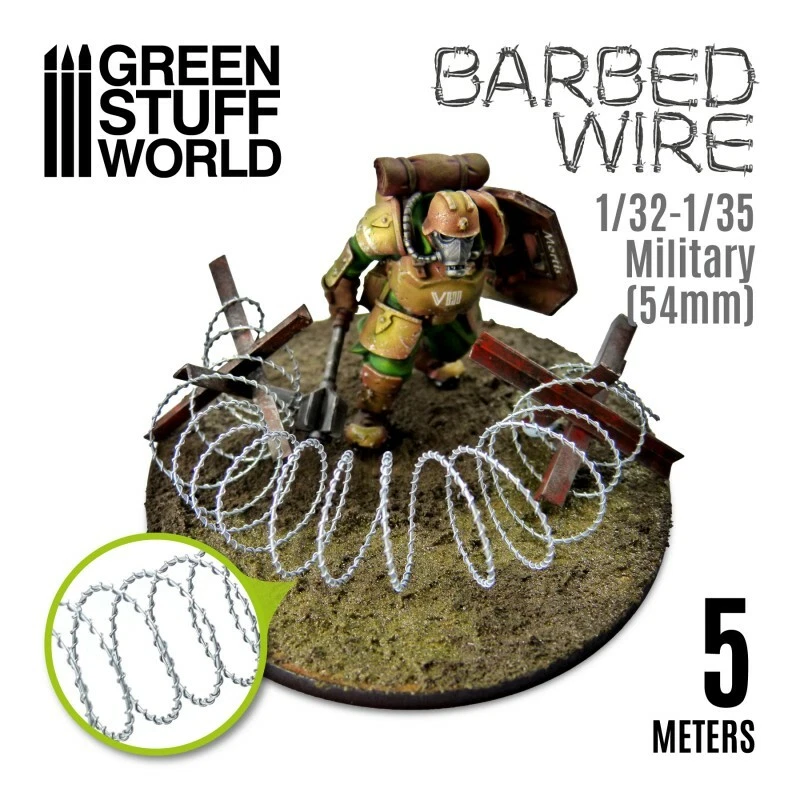 Green Stuff World 1:35 1:32 5 Meters 54mm Scale Barbed Wire Diorama / Warhammer - Image 2 of 2