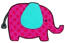 elephant jungle fabric applique iron on not embroidered 3 inch