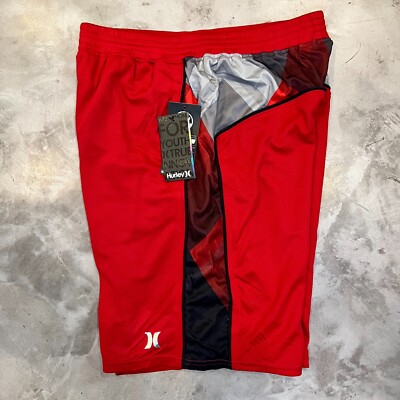 Hurley Nike Dri Fit Basketball Athletic Shorts Mens M Medium Red