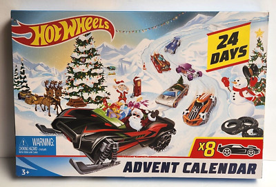Hot Wheels FYN46 2019 Advent Calendar Vehicles 24 Days Surprises New Sealed