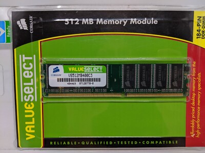 CORSAIR VS512MB400C3 512MB DDR400✖️2 Corsair VS512MB400C3 512MB DDR PC3200 CL=3 non-ECC DDR400