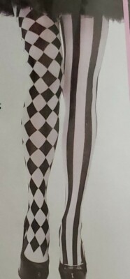 Collant Noir Et Blanc LEG-AVENUE Bijoux Visage Adhu00e9sif