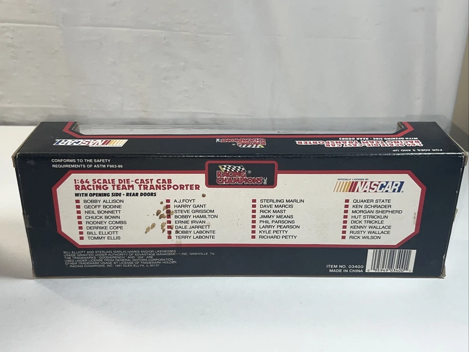 Racing Champions Geoff Bodine Racing Team Transporter 1992 1/64 nuevo Foto 3 de 4