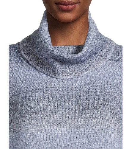 Time and Tru Sweater 3X Oversized Turtleneck Cowl Neck Blue - Picture 5 of 7
