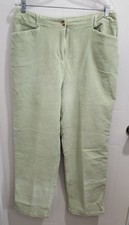 Vintage Talbots Women's Straight Leg Stretch Pants Light Green Corduroy Size 14