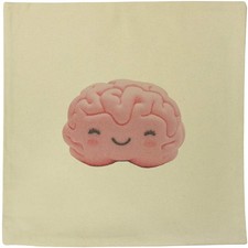 40cm x 40cm 'Cute Squishy Brain' Canvas Cushion Cover (CV00039051)