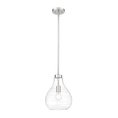 Z-Lite Bon Air 1 Light 10'' Pendant, Brushed Nickel/Clear - 496P10-BN