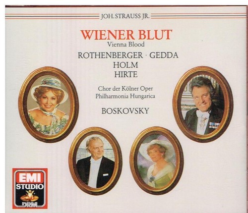 Strauss Jr.: Wiener Blut / Boskovsky, Gedda, Rothenberger, Holm, Hirte - CD