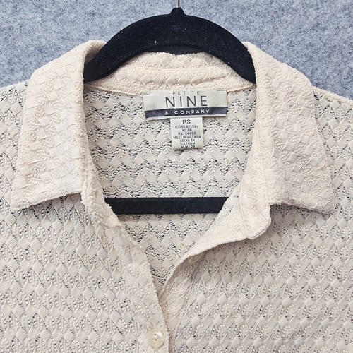 Vintage Crop Lace Pointelle Top Womens XS Petite Cream Y2K Coquette NINE Co - Picture 9 of 13