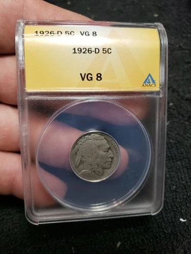 1926-D 5c Indian Head Buffalo Nickel VG 8 ANACS