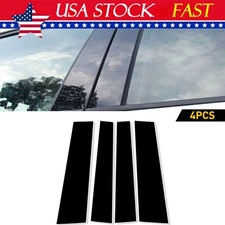 4x Glossy Black Pillar Posts for 07-21 Toyota Tundra Door Trim Sticker Decal EAH