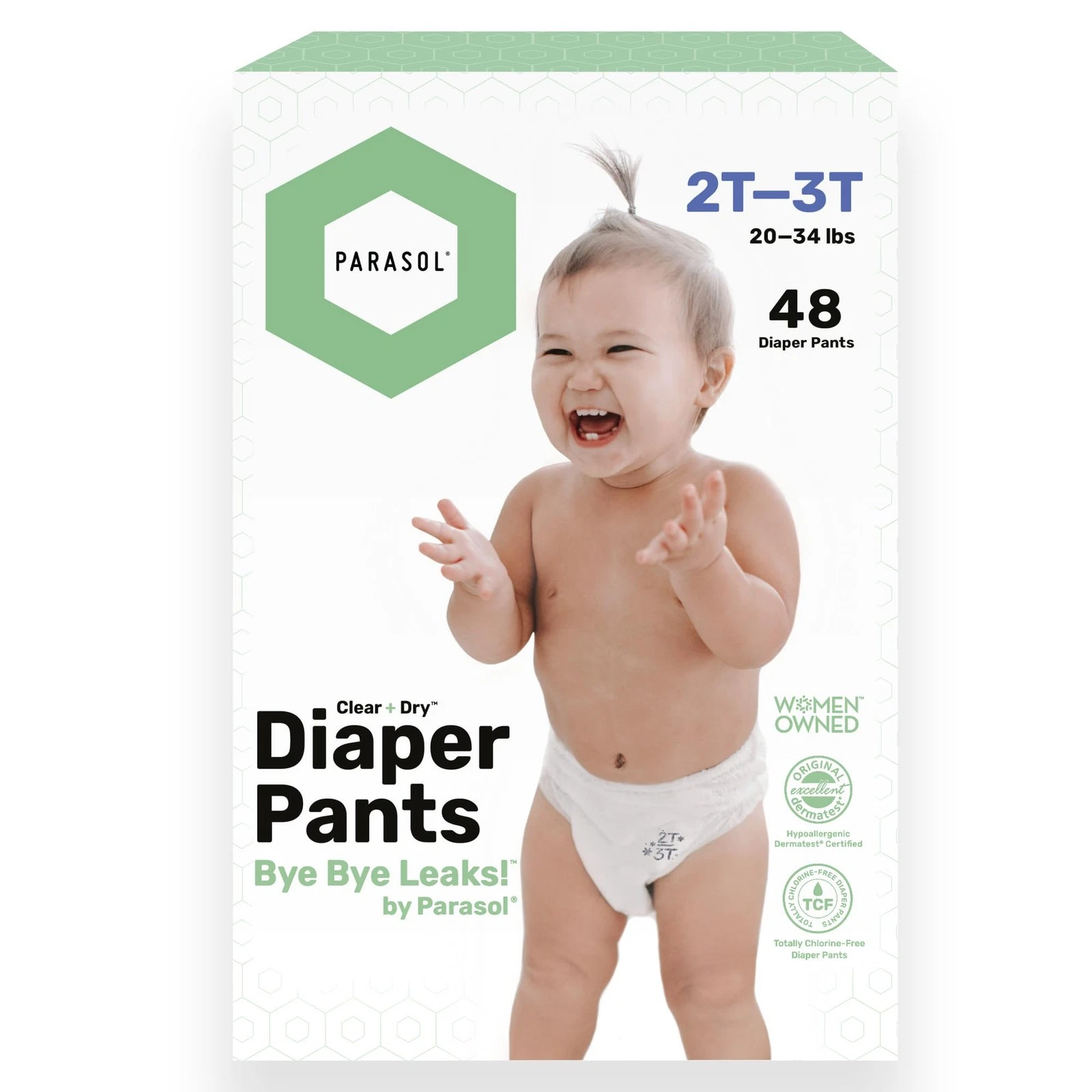 Parasol Clear+Dry Natural Disposable Diaper Size 4 (48 Count), Born to Run