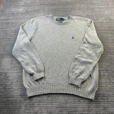 Polo Ralph Lauren Sweater Mens Extra Large Gray Knit Pony Crewneck Pullover
