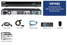 Lorex NR9082X 4K 8 Channel Surveillance Video Recorder NVR With Audio- Black