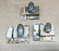 Vtg Lot of 3 Cast Brass Cabinet Latch Catch Old Cupboard As Parts READ . B15