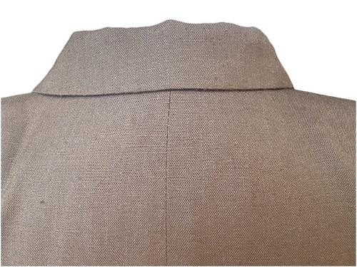 Vintage 90s Michelle Stuart Petit S 6 Blazer Brown Linen Doubled Breasted USA - Picture 9 of 18