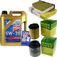 Mann Inspektionspaket 5L Liqui Moly Longlife 5W-30 FüR VW Golf VI 1.4 TSI 1.2