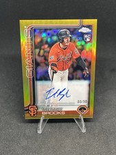 Trenton Brooks 2025 Topps Chrome #RA-TBR /50 # RA-TBR Gold Rookie Auto Giants