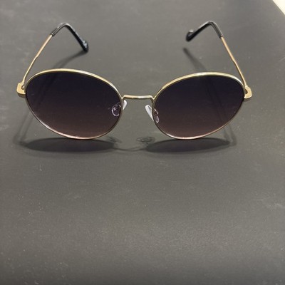 Round Gold Metal Sunglasses Purple Gradient Lens Retro Vintage Style 60-20-146