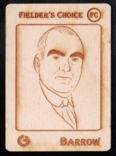 ED BARROW -Rare GYPSY OAK Wooden BASEBALL Card FAN CRAZE ART SERIES - NY YANKEES