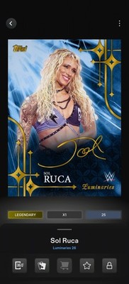 Topps WWE SLAM *DIGITAL* - Luminaries Blue Spark of Light Sig - Sol Ruca 25CC