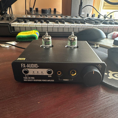 FX-AUDIO Tube-02 Pro Hi-Res Class A Tube Headphone Amp Preamp RCA Black