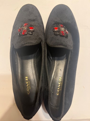 Coach Olive Jewel Velvet Loafer size 6.5