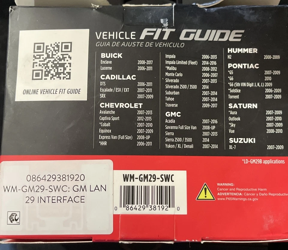 Interfaz de radio Metra para GM 2006-presente WM-GM29-SWC Foto 2 de 4
