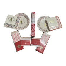 Bridgerton Party Pack; 16 Plates 32 Napkins 32 Place Cards 16 Sil Holder, Runner