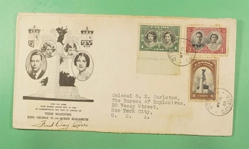 DR WHO 1939 CANADA FDC ROYAL VISIT KGVI COMBO R46910