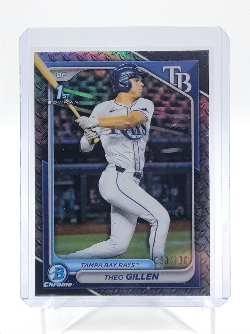 THEO GILLEN 2024 BOWMAN CHROME DRAFT 1ST STEEL METAL REFRACTOR /100 Q1940
