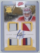 2010-11 Upper Deck The Cup Foundations Quad Patch Gold Auto Carey Price 2/5