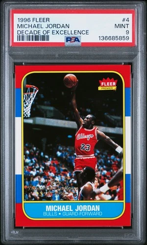 1996 FLEER DECADE OF EXCELLENCE #4 MICHAEL JORDAN PSA 9