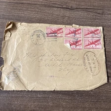 WWII US Army Airmail Cover – 6¢ Plane Stamp – September 1943