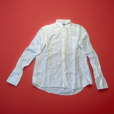 vilebrequin men 100 Linen Long Sleeve Button Up White Size Small Shirt