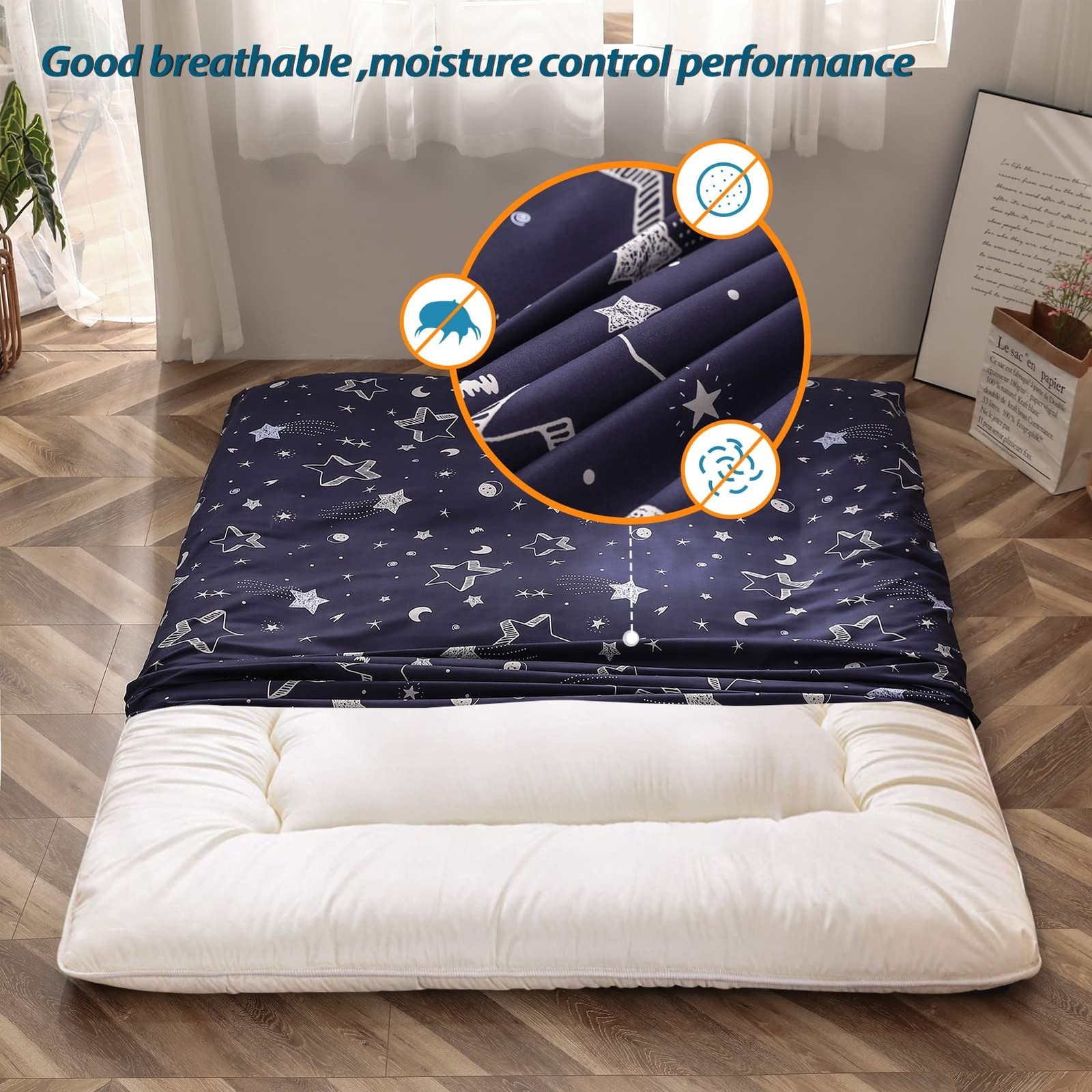MAXYOYO Mattress Cover for Traditional Japanese Futon Mattress, Futon Floor M...