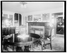 Residencia Calloway, interior, mesa redonda, comedor, Mamaroneck, Nueva York, Nueva York, 1900