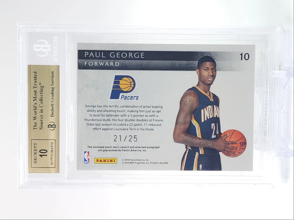 PAUL GEORGE 2010-11 THREADS RPA ROOKIE PATCH PRIME GEM RC AUTO /25 BGS 9.5 Q0930 - Image 2 of 2