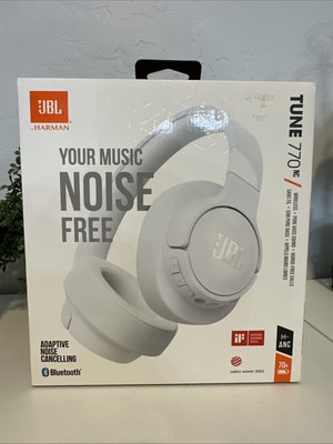 New JBL Tune 770NC Adaptive Noise Cancelling Over Ear Headphones White NIB