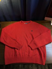 Chaps Men's Red Classic XL Crew Neck Pullover Sweater Men's 100 Cotton