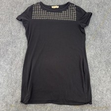 Michael Kors Grommet Embellished T-Shirt Dress Black Size L