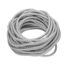 10 Yards 5mm Round Braided Leather Cord Six-Strand for Crafts Silver