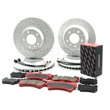 FOR PORSCHE CAYENNE FRONT REAR CROSS DRILLED PERFORMANCE BRAKE DISCS PADS SENSOR