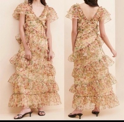 Selkie Dress The Elfin Eat Me Mushroom Ruffled Sleeveless Formal Maxi Gown Large