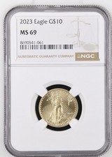 2023 MS69 American Eagle G$10 1/4 OZT Gold Coin 4399.96 per troy oz